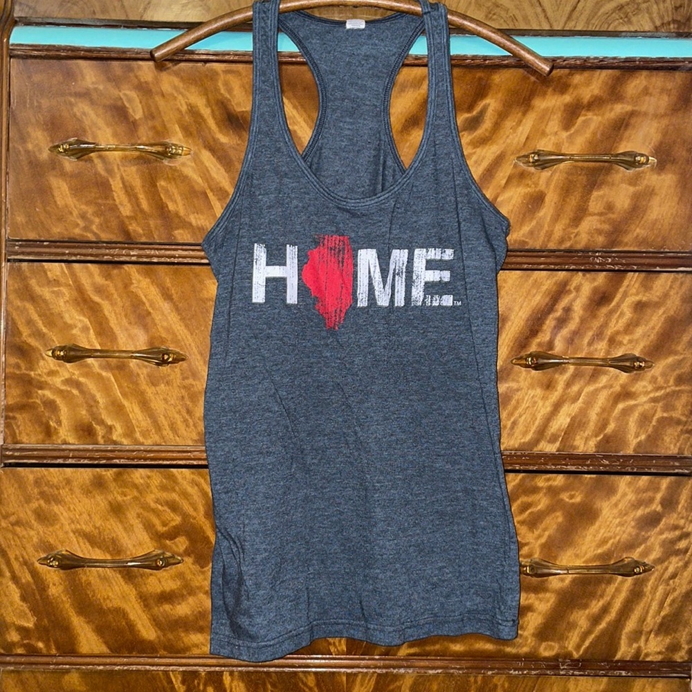 Dark Gray Illinois Home Razorback Tank Top Woman Size Medium